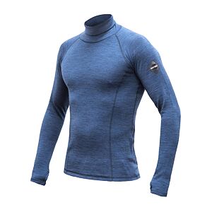 SENSOR MERINO BOLD tricou bărbătesc cu mânecă lungă cu decolteu albăstrul rece