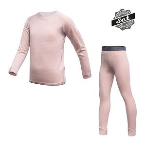 SENSOR MERINO AIR SET dětský triko dl.rukáv + spodky dusty pink