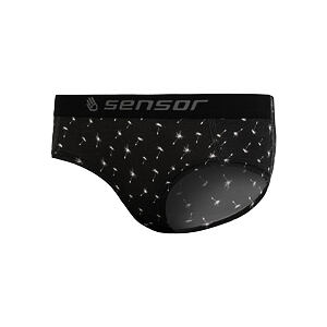 SENSOR MERINO IMPRESS chiloți dama negru/patrat