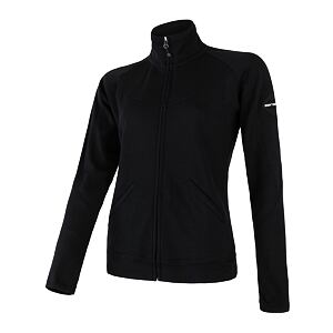 SENSOR MERINO UPPER hanorac full-zip pentru femei negru