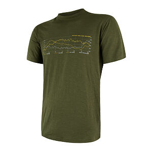 SENSOR MERINO ACTIVE TRACK tricou barbatesc maneca scurta verde safari