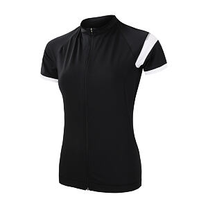 SENSOR CYKLO COOLMAX CLASSIC Tricou damă cu mâneci scurte fermoar complet negru adevărat