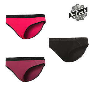 SENSOR DOUBLE FACE 3-PACK chiloți de damă negri/liliac/magenta