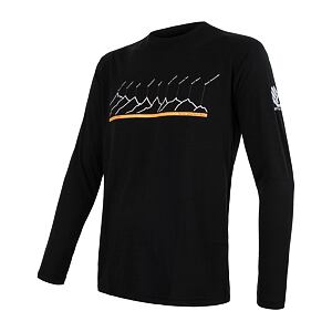SENSOR MERINO AIR RJ tricou bărbătesc cu mânecă lungă negru