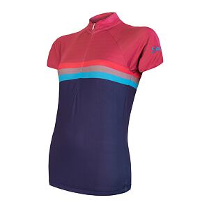 SENSOR CYKLO SUMMER STRIPE tricou dama maneca scurta albastru/liliac