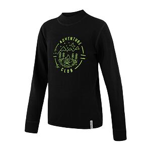 SENSOR MERINO DF CLUB tricou cu maneca lunga pentru copii negru