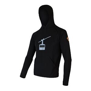 SENSOR MERINO UPPER GONDOLA hanorac cangur bărbați negru