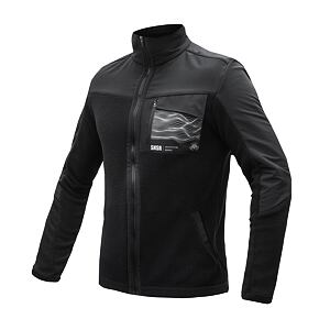 SENSOR TEDDY jachetă fleece pentru bărbați cu fermoar complet neagră