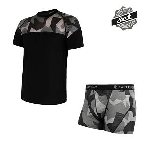 SENSOR SET MERINO IMPRESS mânecă club bărbați + pantaloni scurți