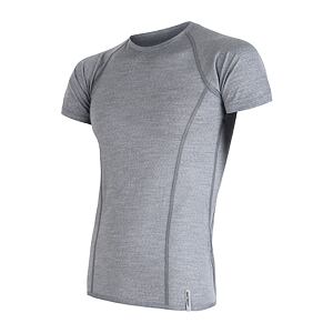 SENSOR MERINO ACTIVE tricou barbatesc, maneca scurta, gri