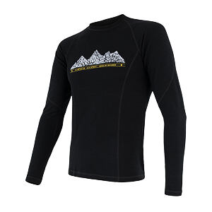 SENSOR MERINO DF ADVENTURE tricou bărbătesc cu mânecă lungă negru