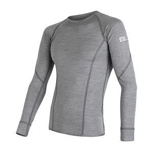 SENSOR MERINO ACTIVE tricou bărbătesc cu mânecă lungă gri deschis