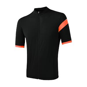 SENSOR CYKLO CLASSIC tricou bărbătesc cu mânecă scurtă fermoar complet negru/portocaliu