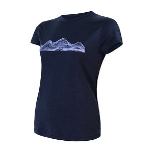 SENSOR MERINO ACTIVE MOUNTAINS tricou de damă cu mânecă scurtă albastru intens