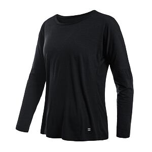 SENSOR MERINO AIR traveller tricou de dama cu maneca lunga negru