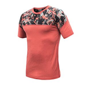 SENSOR MERINO IMPRESS tricou barbatesc cu maneca scurta terracotta/rush