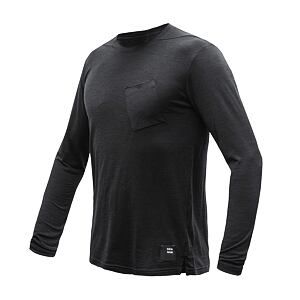 SENSOR MERINO AIR tricou cu mânecă lungă pentru bărbați, negru