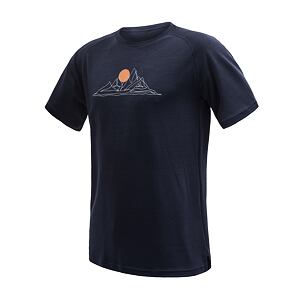 SENSOR MERINO BLEND MOON tricou bărbătesc cu mânecă scurtă albastru adânc