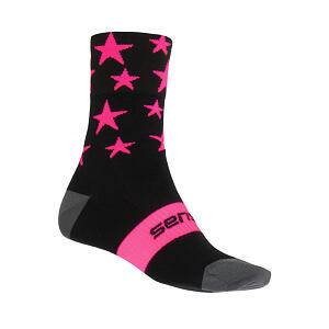 SENSOR ȘOSETE STARS negru/roz