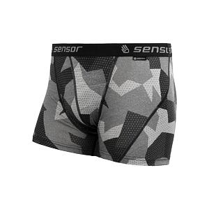 SENSOR MERINO IMPRESS pantaloni scurți bărbați negru/camo