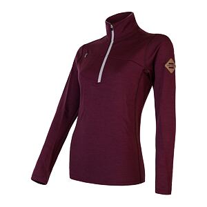 SENSOR MERINO UPPER hanorac de dama scurt cu fermoar port rosu