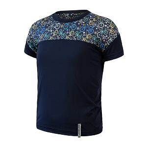 SENSOR COOLMAX IMPRESS cămașă UV cu mânecă scurtă pentru copii deep blue/blue bikes