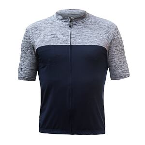 SENSOR CYKLO MOTION tricou bărbătesc cu mânecă scurtă cu fermoar complet albastru adânc/gri