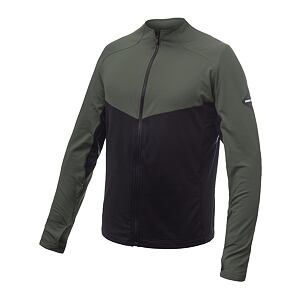 SENSOR COOLMAX THERMO hanorac pentru bărbați cu fermoar complet negru/verde măsline