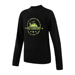 SENSOR MERINO DF TERRITORY tricou cu maneca lunga pentru copii negru