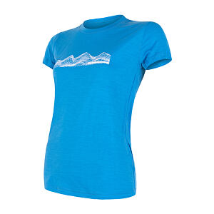 SENSOR MERINO ACTIVE MOUNTAINS tricou dama cu maneca scurta albastru