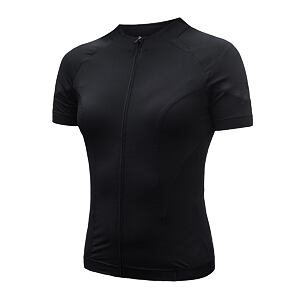 SENSOR COOLMAX RACE Tricou de damă cu fermoar complet mâneci scurte negru adevărat