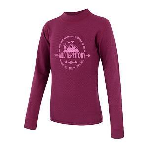 SENSOR MERINO DF TERRITORY tricou cu maneca lunga pentru copii liliac