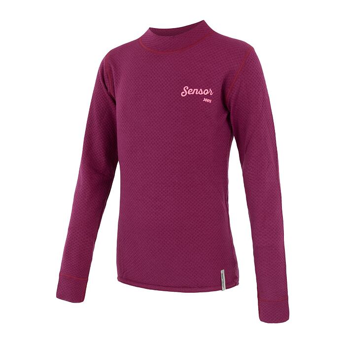 SENSOR MERINO DF LOGO tricou cu mânecă lungă pentru juniori mov