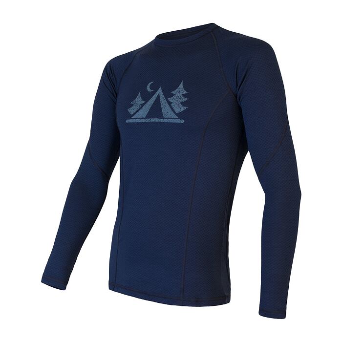 SENSOR MERINO DF CAMP pánské triko dl.rukáv deep blue