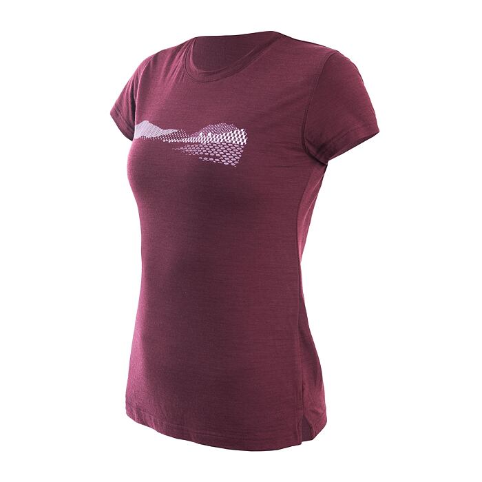 SENSOR MERINO AIR HILLS tricou dama cu maneca scurta port rosu