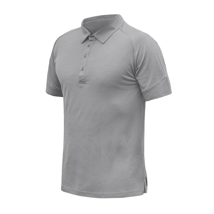 SENSOR MERINO ACTIVE tricou polo barbati cu maneca scurta gri