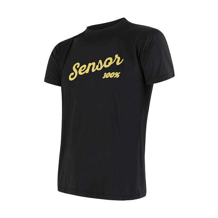 SENSOR COOLMAX FRESH PT LOGO tricou bărbați mânecă scurtă negru