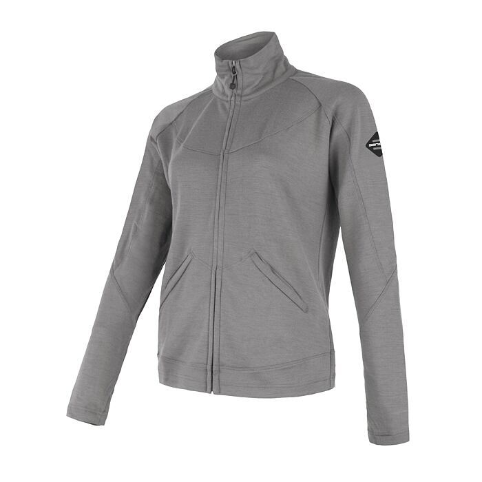 SENSOR MERINO UPPER hanorac de damă cu fermoar complet gri
