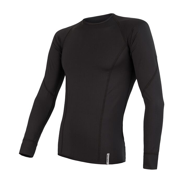 SENSOR COOLMAX TECH tricou bărbătesc cu mânecă lungă negru