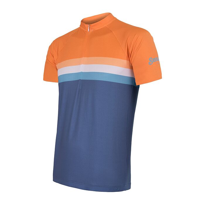 SENSOR CYKLO SUMMER STRIPE tricou bărbați cu mâneci scurte albastru/portocaliu