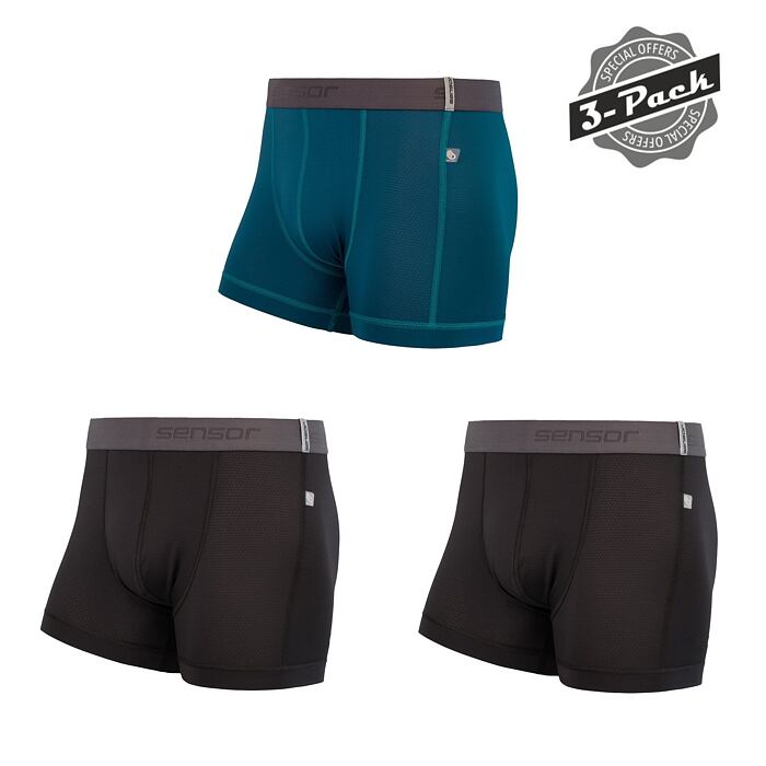 SENSOR COOLMAX TECH 3-PACK pantaloni scurți bărbați negru/safir