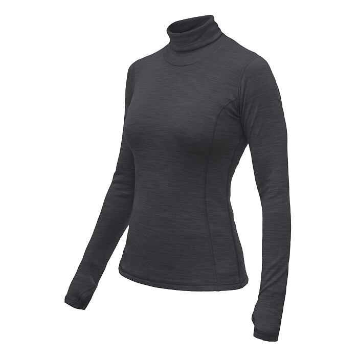 SENSOR MERINO BOLD tricou dama cu maneca lunga cu gat rulat gri antracit