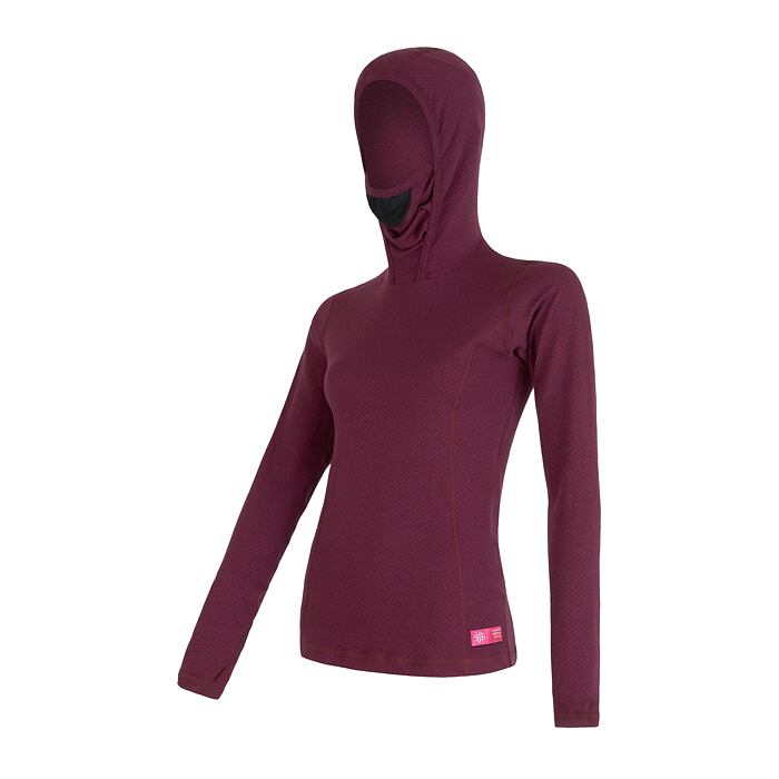 SENSOR MERINO DF tricou dama maneca lunga cu gluga lilla