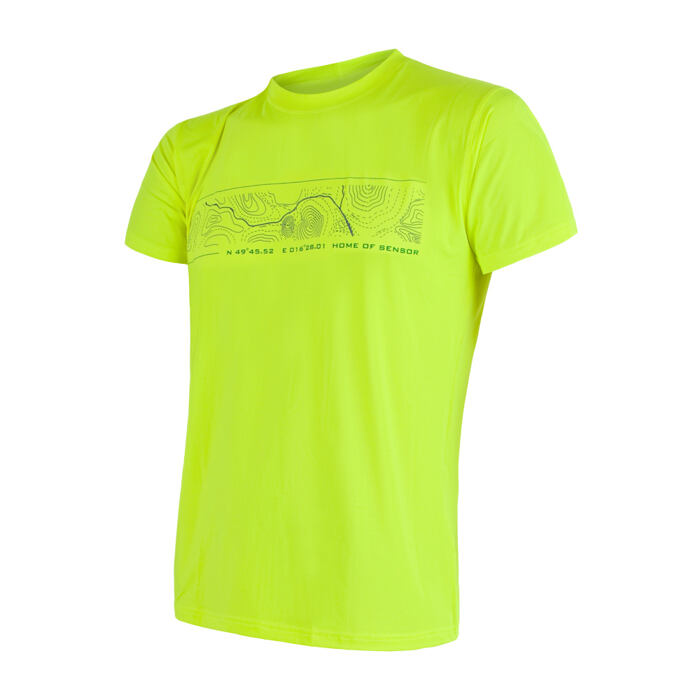 SENSOR COOLMAX FRESH PT GPS tricou reflectorizant pentru bărbați cu mânecă scurtă galben
