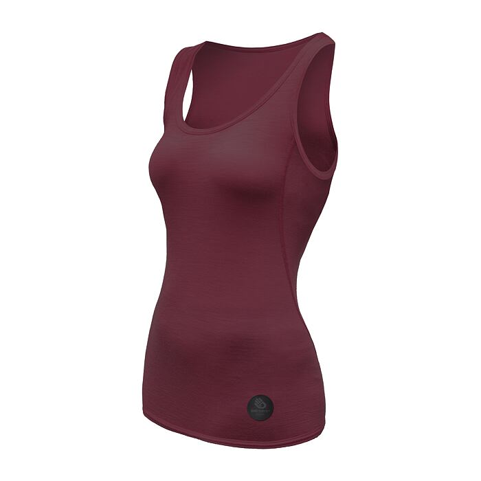 SENSOR MERINO AIR cămașă fără mâneci de damă roșu port