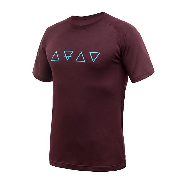 SENSOR MERINO BLEND ELEMENTS tricou bărbați cu mânecă scurtă port roșu