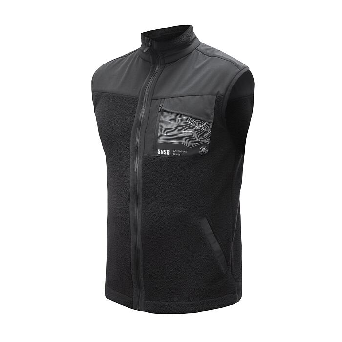 SENSOR TEDDY pánská vestă fleece full-zip negru