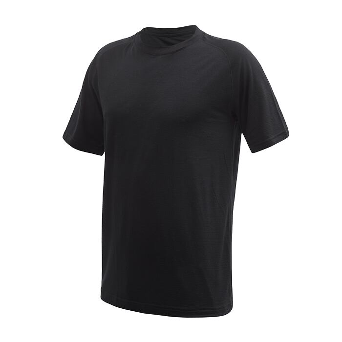 SENSOR MERINO ACTIVE NO LOGO tricou bărbați cu mânecă scurtă raglan negru