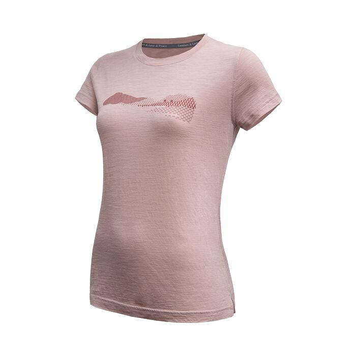 SENSOR MERINO AIR HILLS tricou dama maneca scurta roz praf