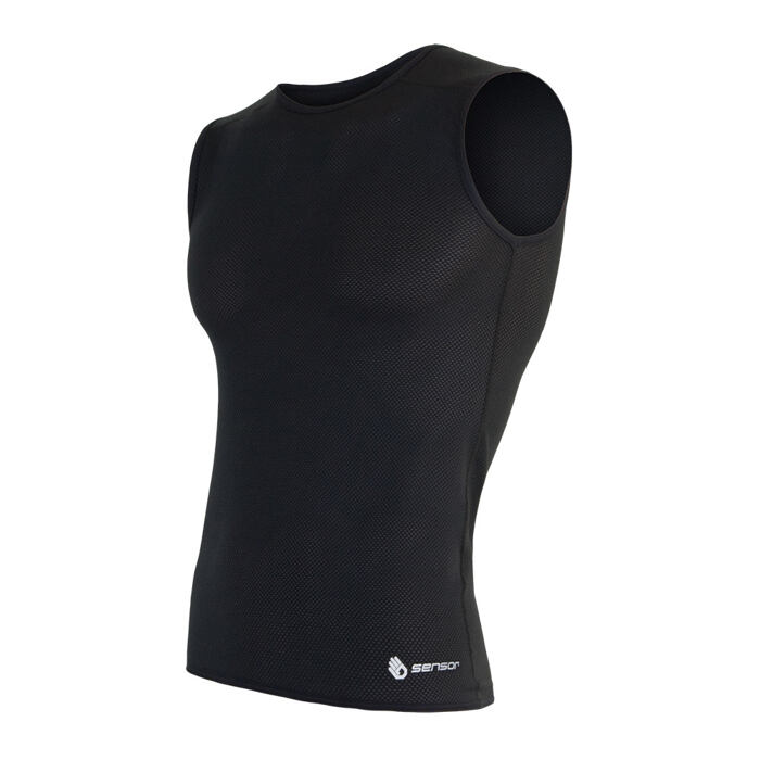SENSOR COOLMAX AIR tricou negru fără mâneci pentru bărbați